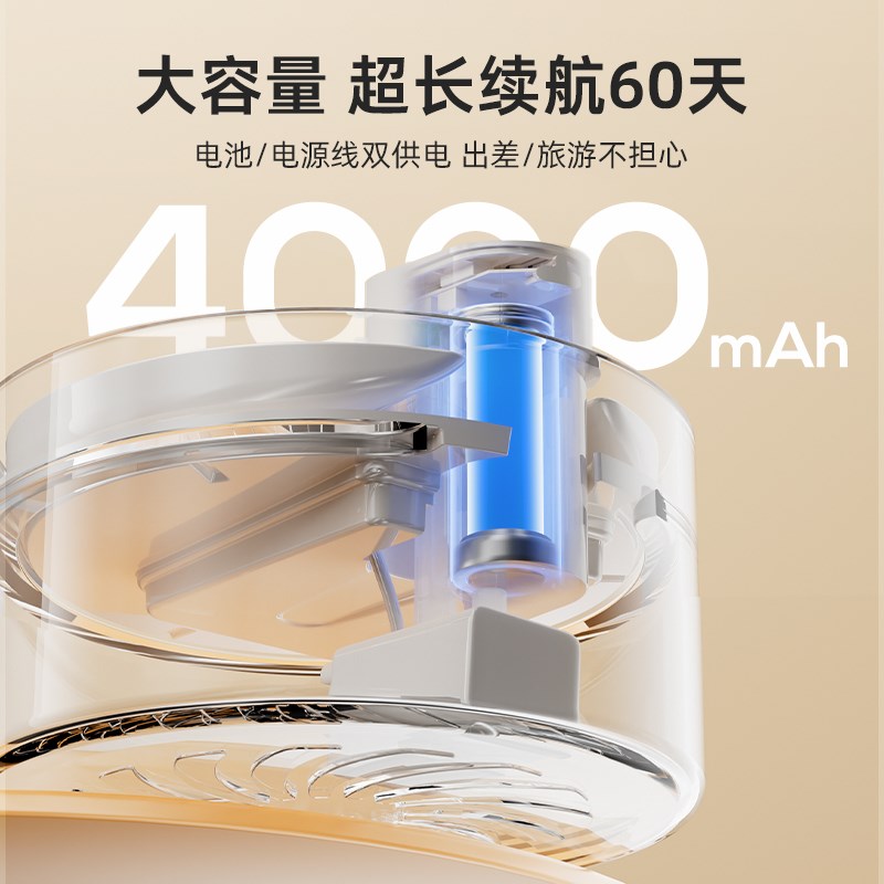 陶瓷猫咪饮水机自动流动恒温猫水碗猫用不插电无线感应宠物饮水器