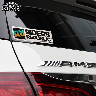 极限国度Riders Republic滑雪骑行游戏反光汽车贴纸车身后玻璃贴