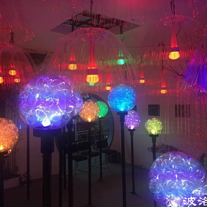 led发光芦苇灯亚克力圆球灯户外防水景观庭院工程装饰亮化草坪灯