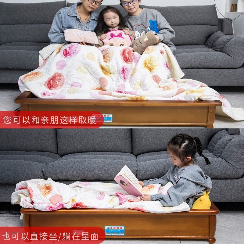 实木电火盆取暖器家用节能火桶炉桌下办公室烤火箱小型省电暖脚器