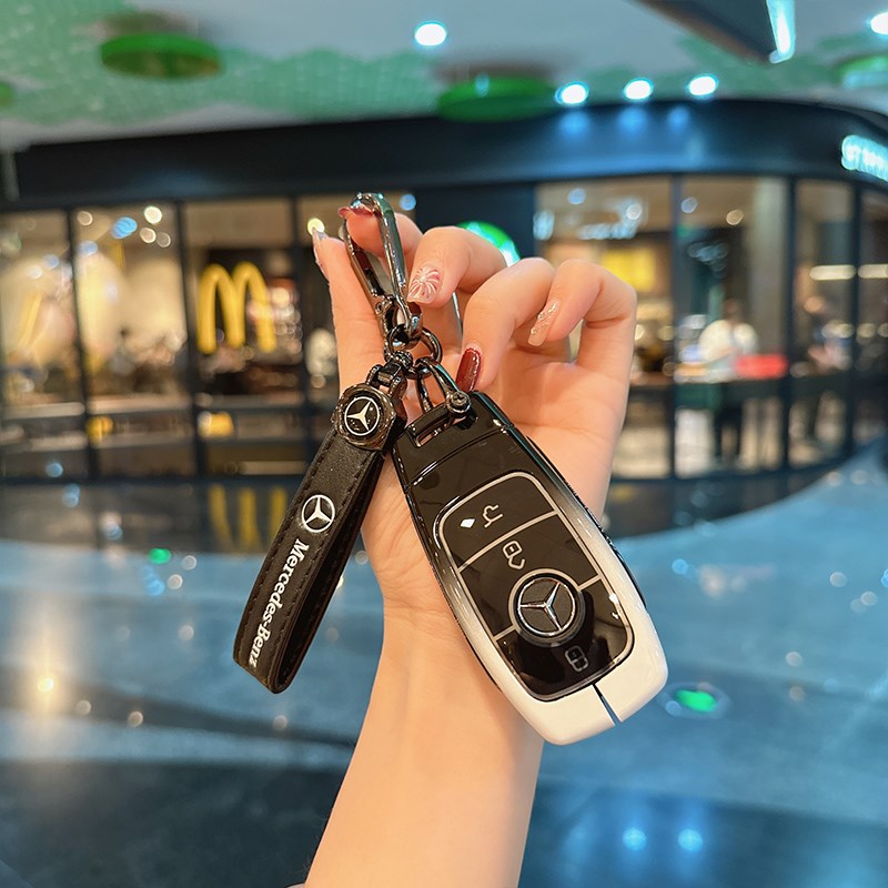 适用奔驰钥匙套新e级c级e300包c260l壳a200l金属glb/gle/glc350扣