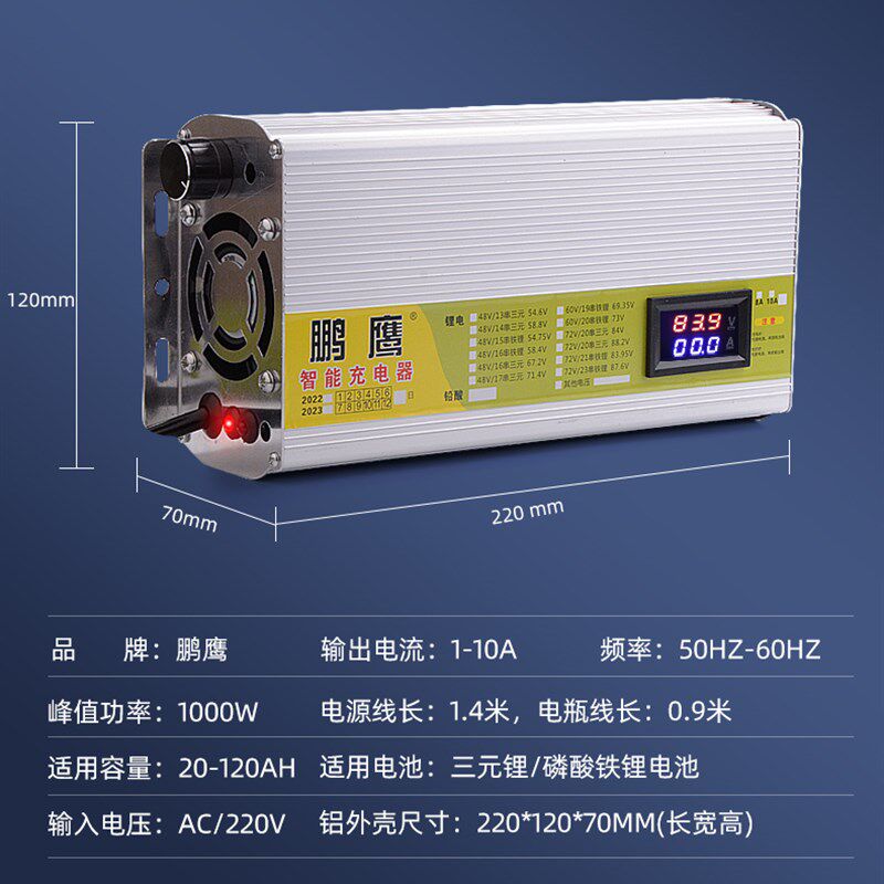 12V24V伏磷酸铁锂电池充电器12.6V14.6V29.2V10A15A18a户外电源用