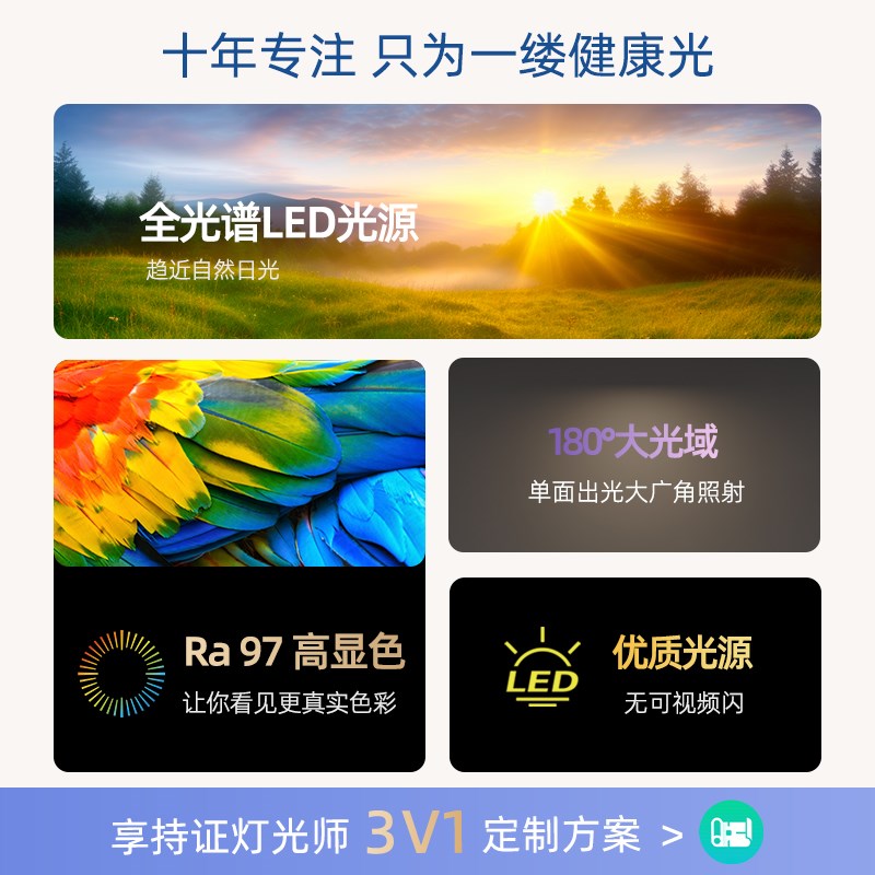 初识照明 偏光洗墙灯嵌入式家用全光谱防眩射灯照画背景墙天花灯