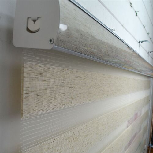 韩式柔纱帘仿麻效果田园餐厅客厅双层布百叶拉帘升降窗帘定制卷帘