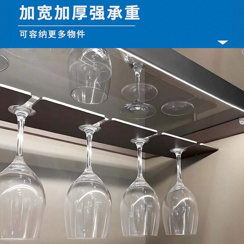 红酒架斜放 红酒收纳架酒柜红酒层板铝合金酒格架LED发光金属酒架