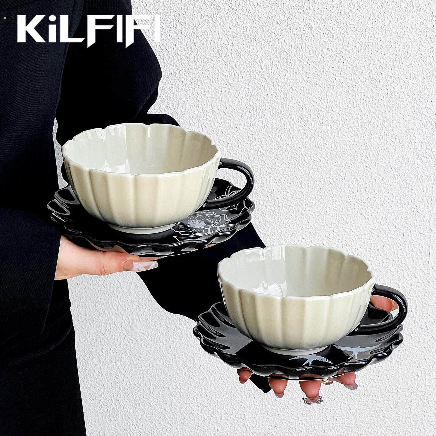 中古风燕子咖啡杯碟陶瓷家用喝水杯子高档精致轻奢下午茶杯套装