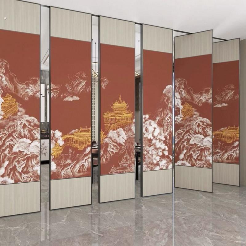酒店活动隔断墙教室可移动屏风宴会展厅电动高隔断隔音吊轨折叠门