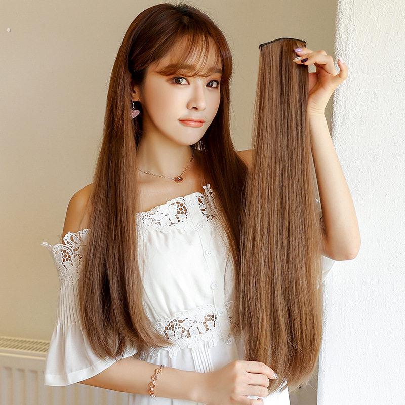 三装现货卡片假发片长发片发直发女接加厚接发直发片假两隐形