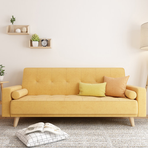 北欧小户型可折叠坐卧两用沙发床客厅卧室简约多功能双人布艺沙发