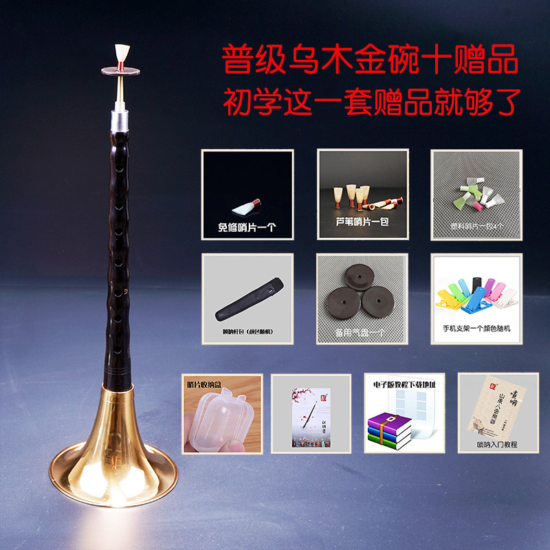 八音乌木黑檀大小吹点奏唢呐服务乐器全套初学者专业民间喇叭D调