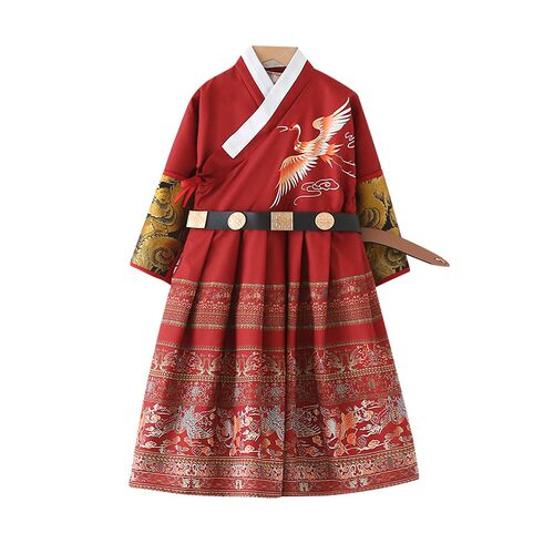 童装春秋款中国风汉服古风唐装飞鱼服2024男孩节日表演服古装拍照