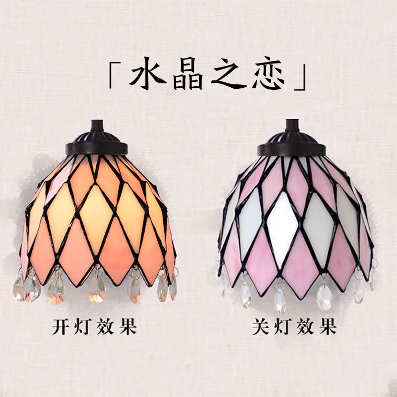 【水晶流苏】帝凡尼粉色玻璃氛围感浪漫温馨餐厅吧台旋转多头吊灯