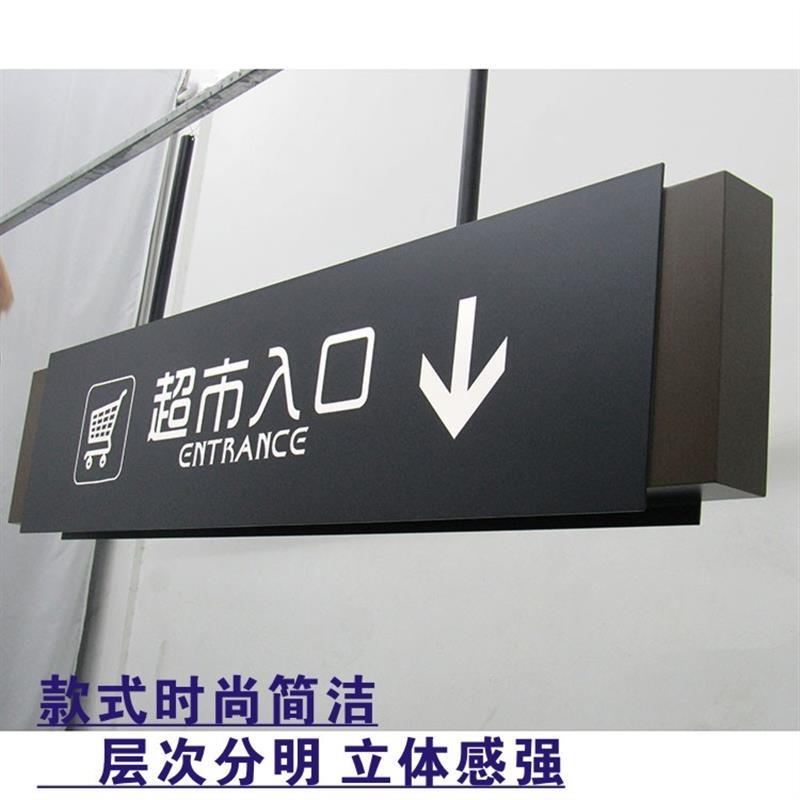 商场发光指示吊牌双面悬挂缕空灯箱超市广告牌定做洗手间车库指引