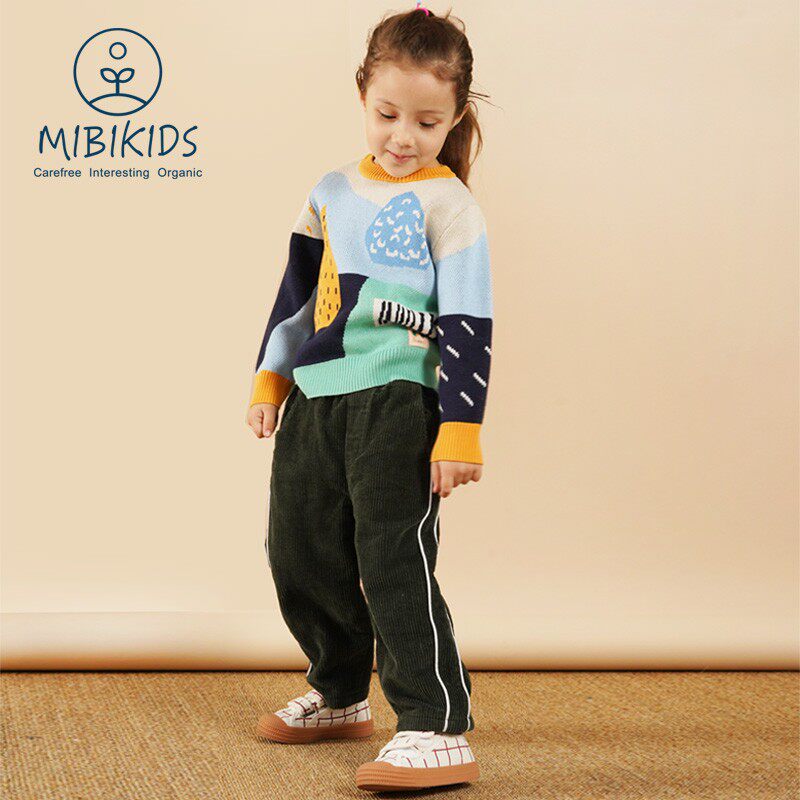 mibi男童加绒裤女童裤子秋冬外穿棉裤儿童加厚洋气灯芯绒保暖长裤