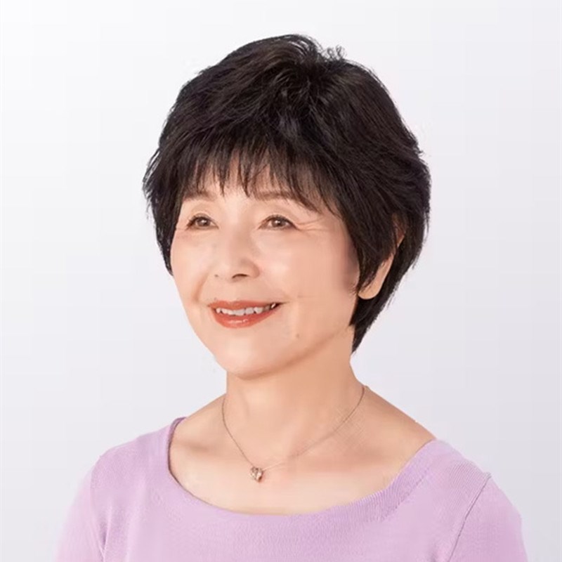 假发女全头套真发短发中老年妈妈卷发自然发套假头发微卷发型薄款
