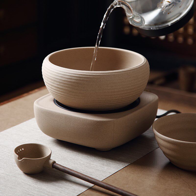 品陶堂电陶炉茶炉麦饭石陶瓷煮茶壶 煮茶器复古温茶器煮茶炉套装