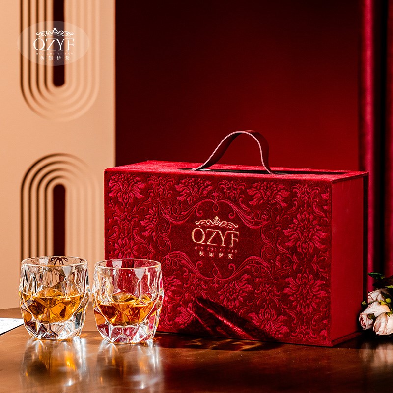 QZYF秋知伊梵高档洋酒杯棱镜杯威士忌酒杯礼盒装生日送礼新婚礼物