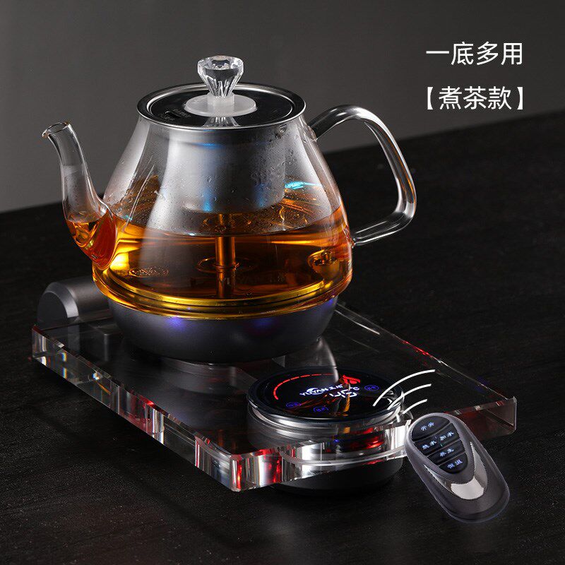 玉焰遥控全自动底部上水电热水壶工夫茶玻璃烧水壶水晶茶艺炉恒温