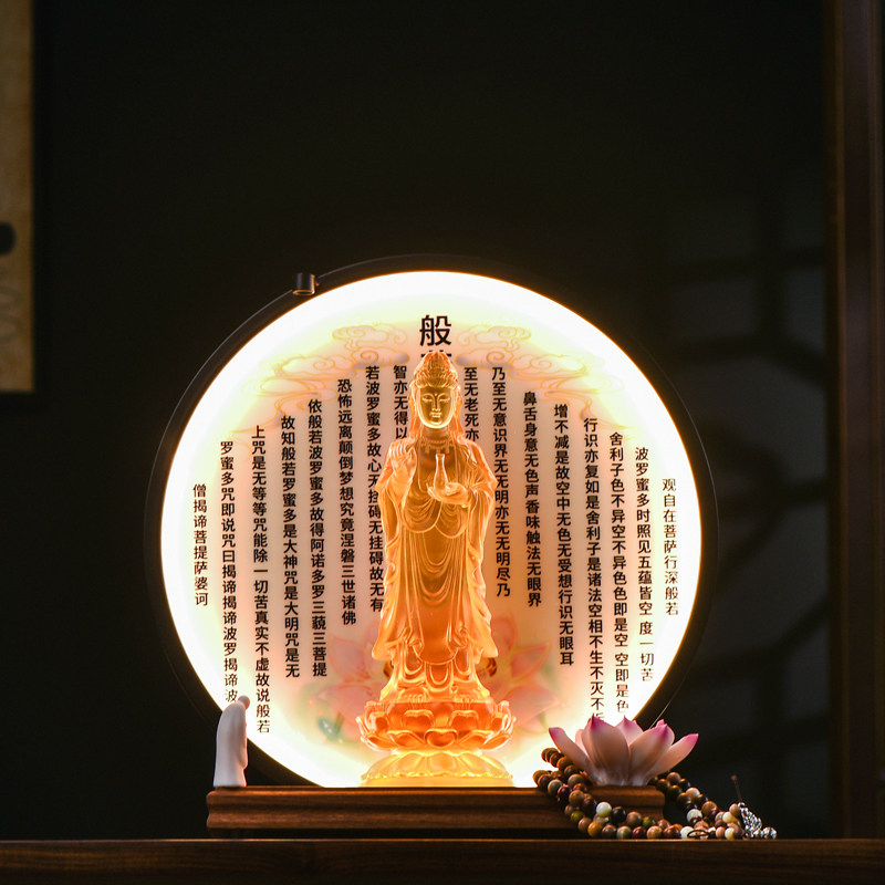 观世音菩萨像家用供奉琉璃佛像南海立莲净瓶观音菩萨站像禅意摆件