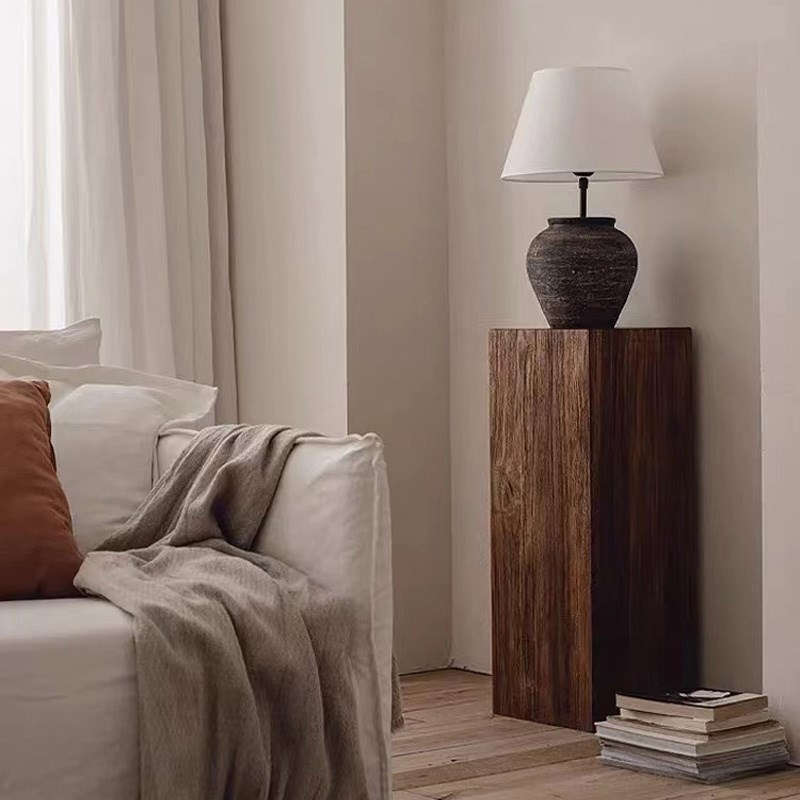 方形木墩矮凳原木茶几实木墩子树桩木头桩子凳花架摆件底座侘寂风