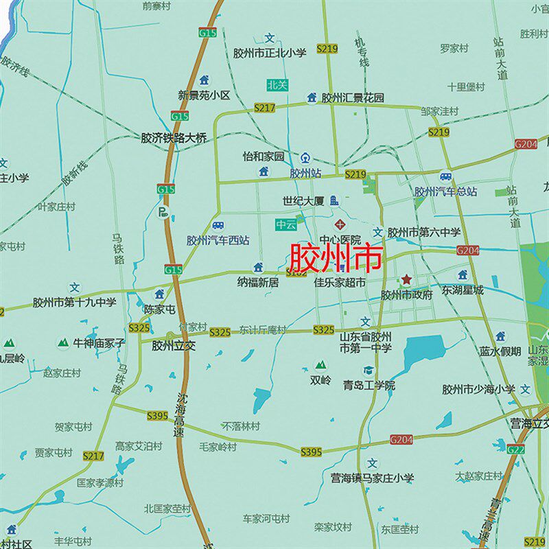 2025新款青岛市地图贴图办公室挂图高清防水墙壁贴超大装饰画定制