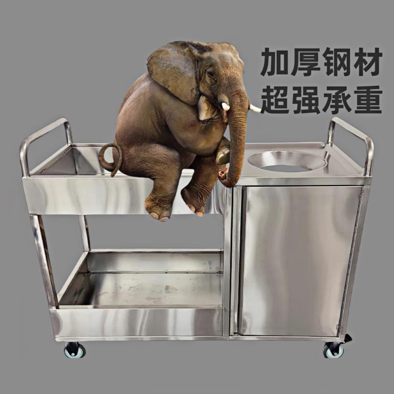 商用不锈钢收残车食堂饭店收餐车餐具收集车泔水车厨余垃圾收残台