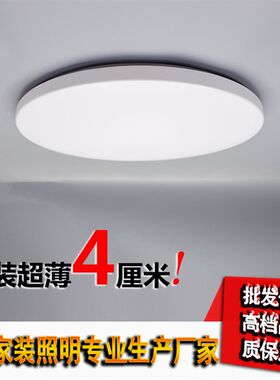 超薄圆形卧室LED吸顶灯摇控调光色简约客厅灯阳台过道灯220V 110V