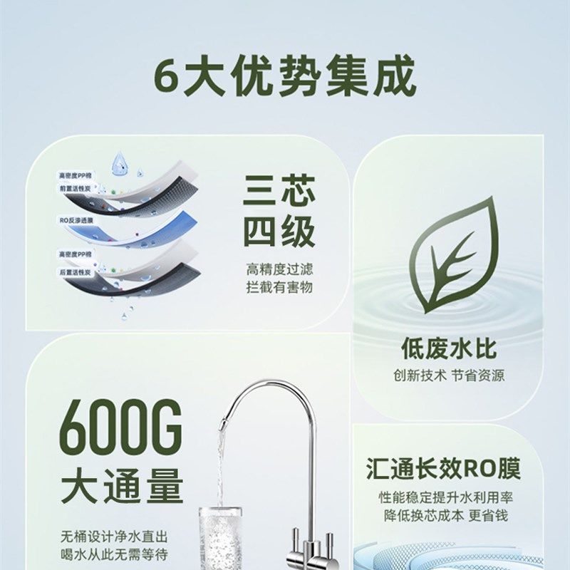 郎比德净水器家用厨房自来水过滤矿物质厨下直饮净化水机