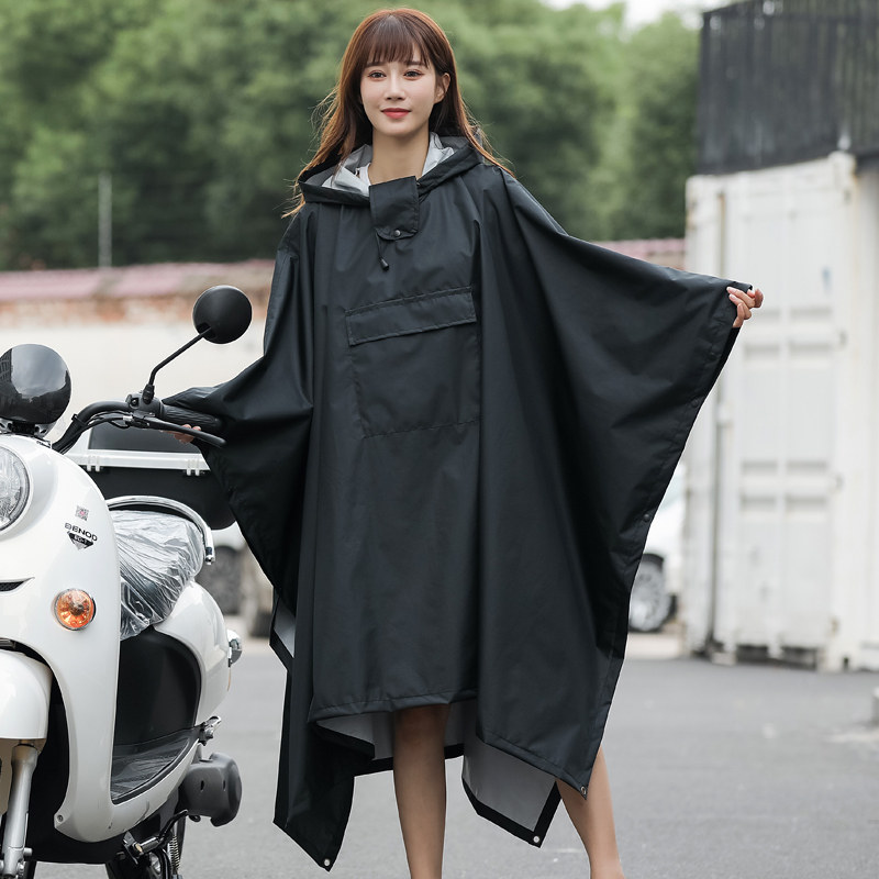 时尚自行车电动车长款全身大码防风雨成人男女雨衣户外徒步雨披潮