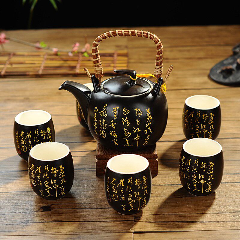 耐高温时尚陶瓷茶壶凉水壶大号容量冷水壶夏季家用花茶壶泡茶壶