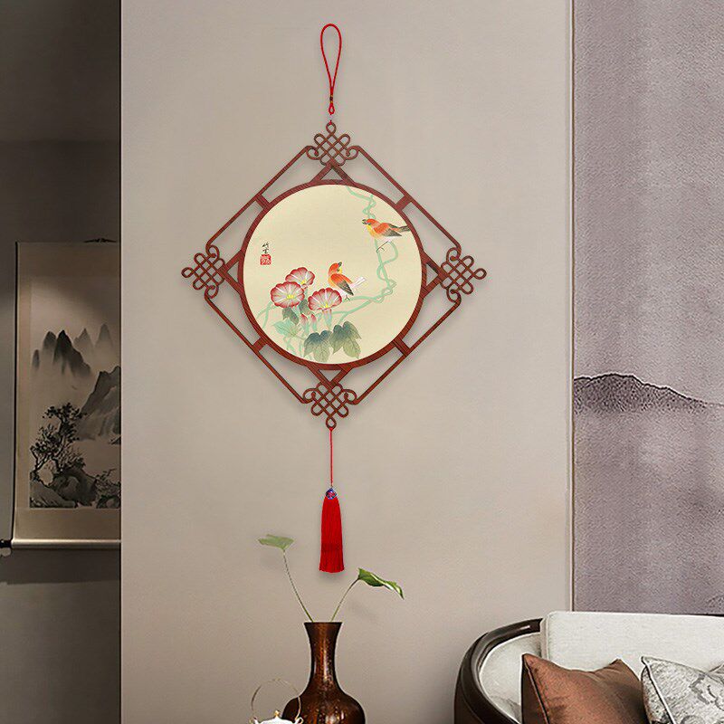 中国结大号入户门口装饰挂件书房餐厅仙鹤装饰画客厅过道花鸟挂饰