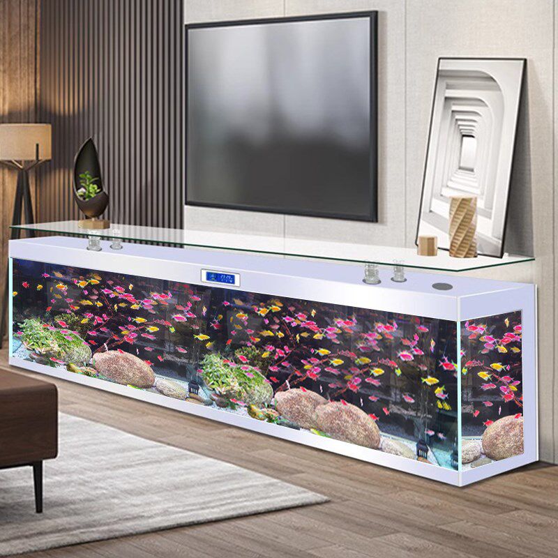 超白鱼缸水族箱客厅落地家用隔断屏风底滤大型2025新款电视柜鱼缸