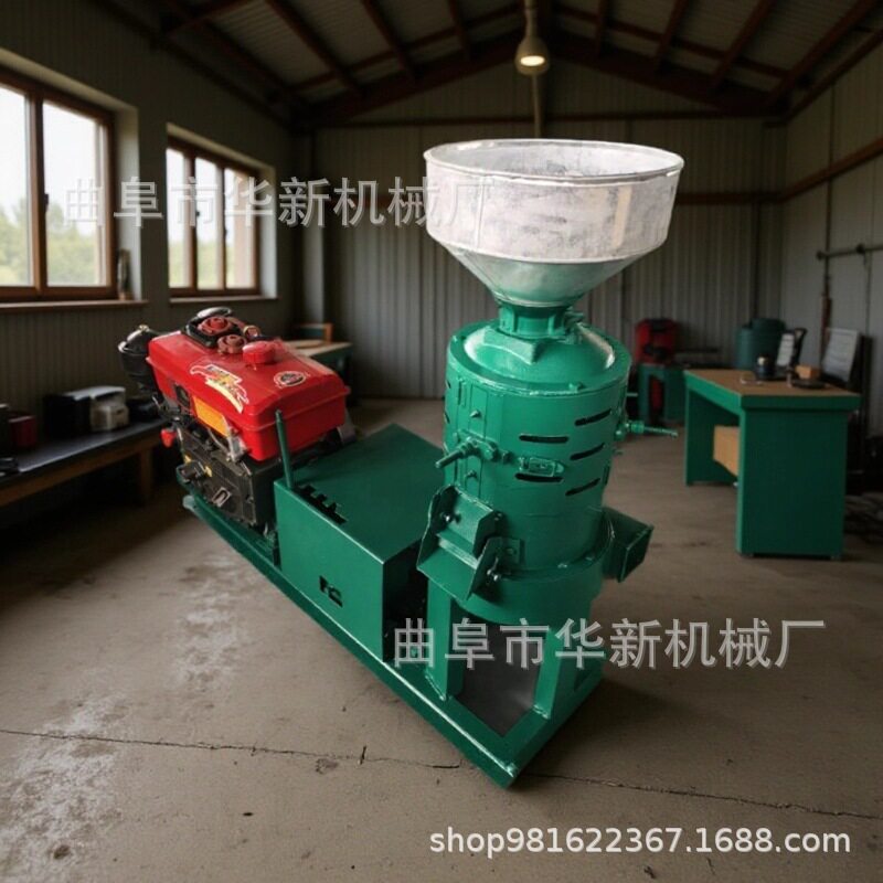 柴油款玉米脱皮机 330型脱皮碾米机价格 多功能大型商用碾米机图片