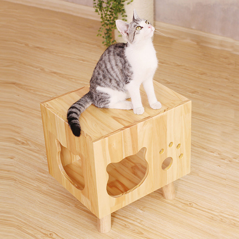 人猫共用凳猫凳子猫窝猫咪实木家具茶几木制宠物猫的日常生活用品