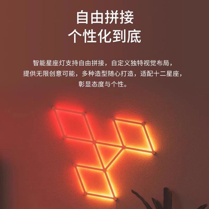 RGB智能星座灯条幻彩LED拼接灯电竞房氛围灯墙面装饰壁灯拾音律动