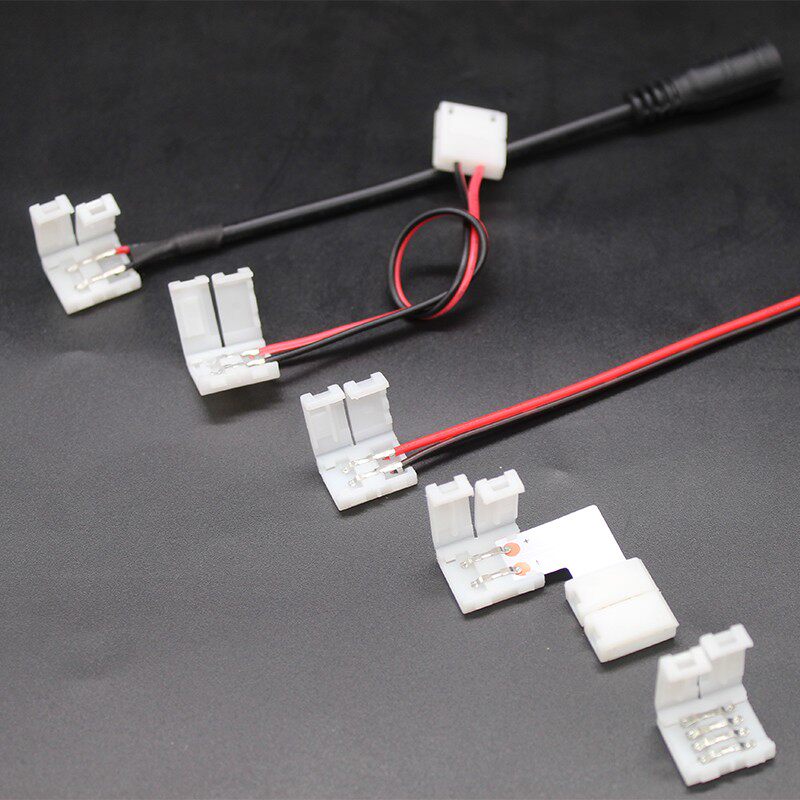 LED灯带免焊接卡扣5mm宽10mm宽单色窄板灯带配件快速接板免电洛铁