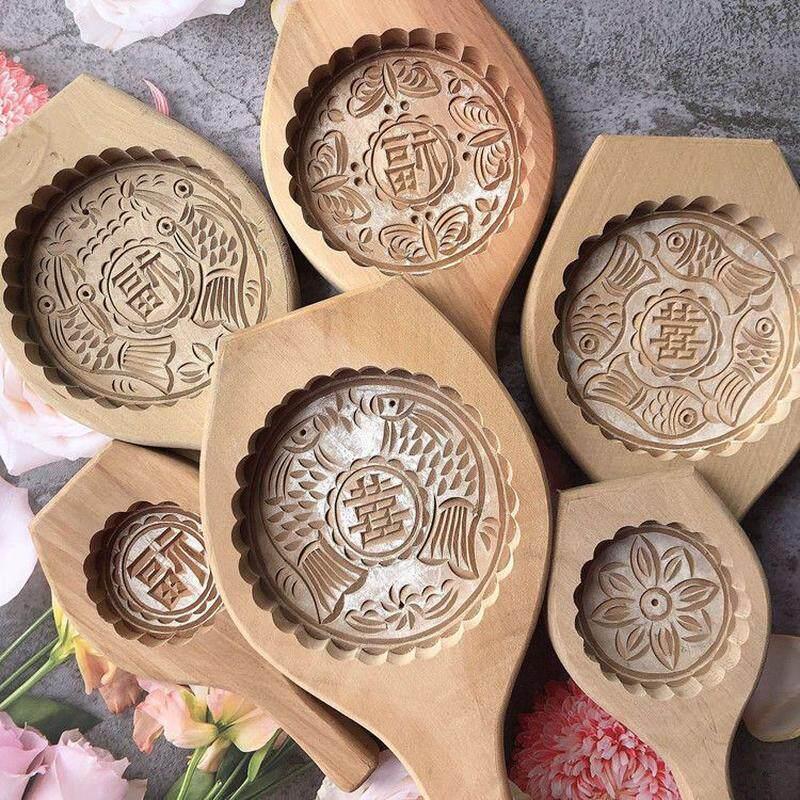 大型木制深福字粤式月饼模型印刷工具糯米饼酥饼印刷家用火婚礼蛋