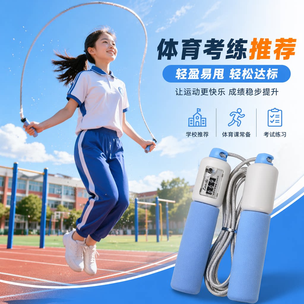 蓝致中考专用计数计时跳绳