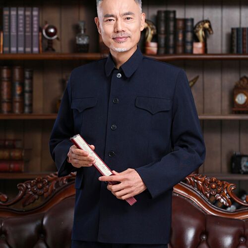 中山装套装男老式中山服老年人衣服老人外套爷爷装爸爸装春夏唐装
