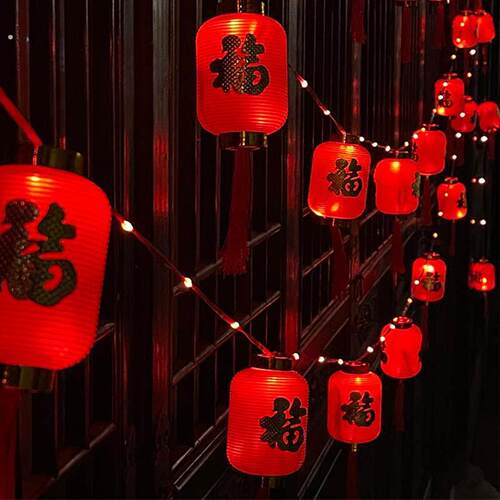 过年灯笼挂饰结婚小彩灯2026马年春节阳台新年家用闪灯灯串装饰灯