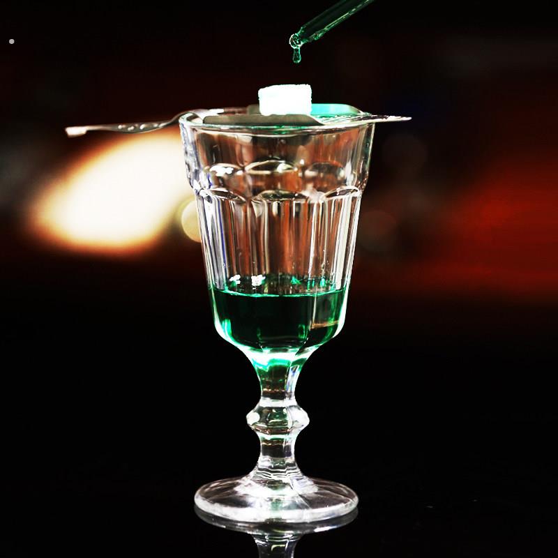 调酒苦艾高脚酒杯 艾碧斯酒杯 苦精杯 茴香酒杯 复古文艺燃烧酒杯