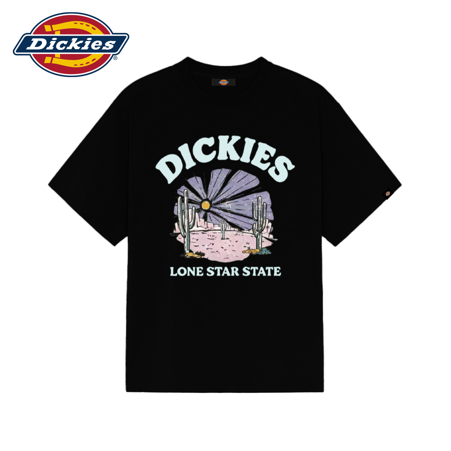 Dickies复古沙漠印花短袖圆领宽松型透气T恤男女同款夏季潮牌半袖