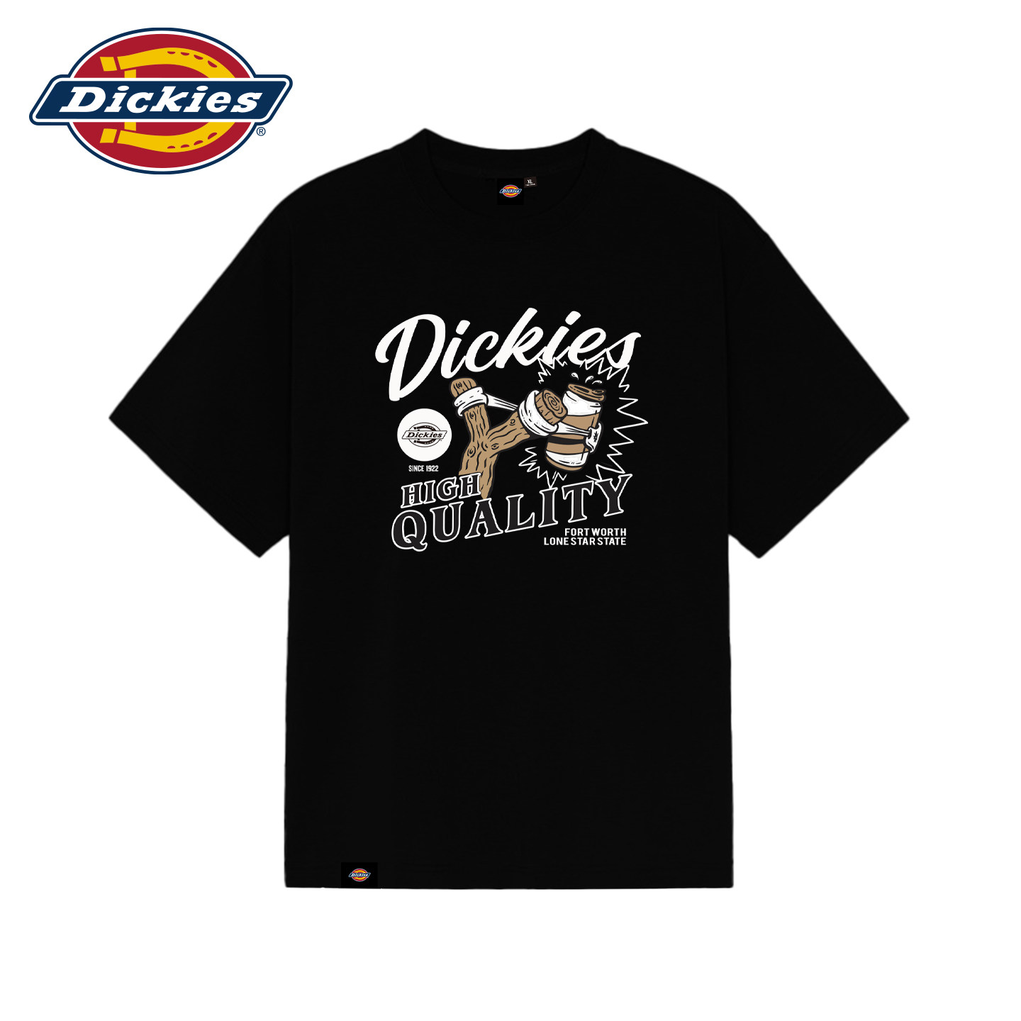 Dickies美式休闲风弹弓印花短袖复古纯棉宽松型男女通用透气T恤