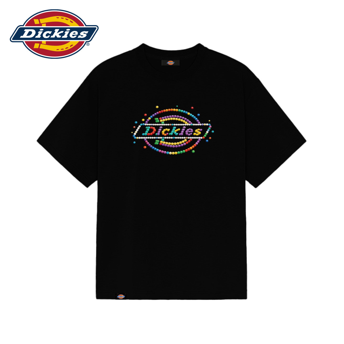 Dickies彩色波点字母印花短袖T恤复古工装风宽松圆领男女同款上衣