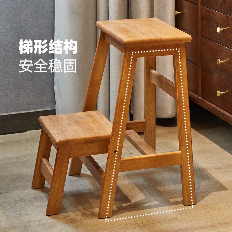 实木可折叠梯凳家用登高凳子两用梯子楼梯椅子木质板凳高脚换鞋凳