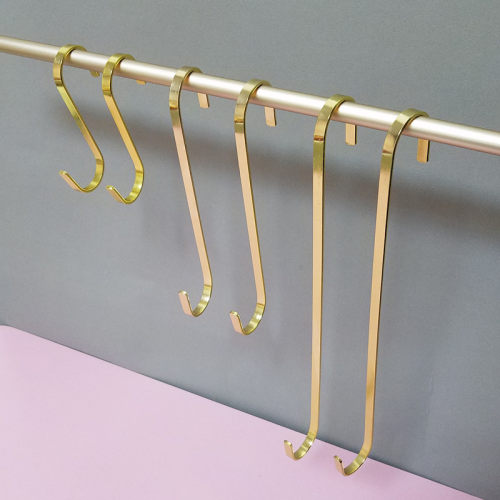 长钩S钩挂钩 服装店挂钩s钩S型 金色扁s勾挂衣包包 衣架展示货架