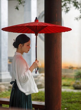 大红色伞非遗油纸伞结婚新娘伞接亲红色伞防雨防晒桐油伞本命年送