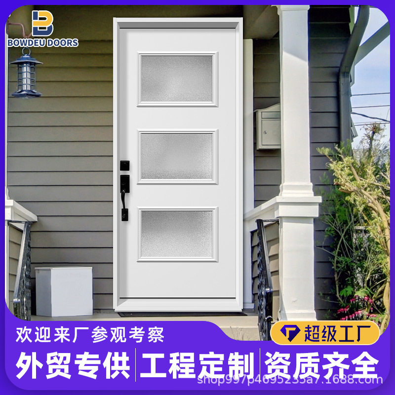 出口美国American钢制装甲入户门防爆防撬重型防盗门定制尺寸批发
