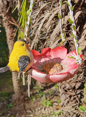 户外花园装饰挂件庭院子民宿摆件阳台布置楼顶小鸟荷花放钥匙吊件