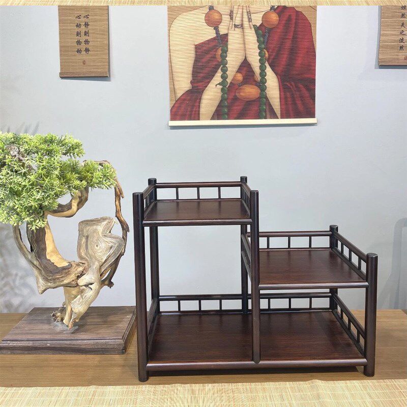 风月收纳盒收纳架收纳柜茶壶架茶具配件茶架置物架楠竹博古架杯架